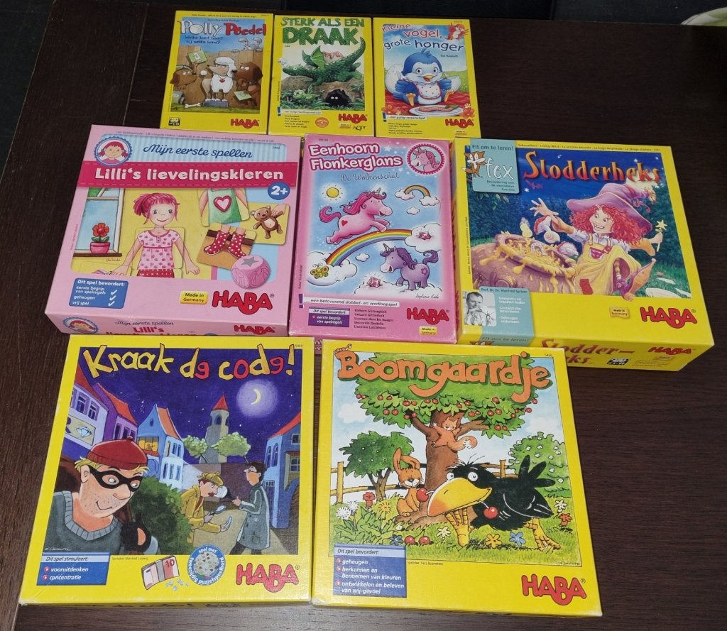 Pack de 8 jeux de société Haba à partir de 8 euros, Enlèvement, Comme neuf