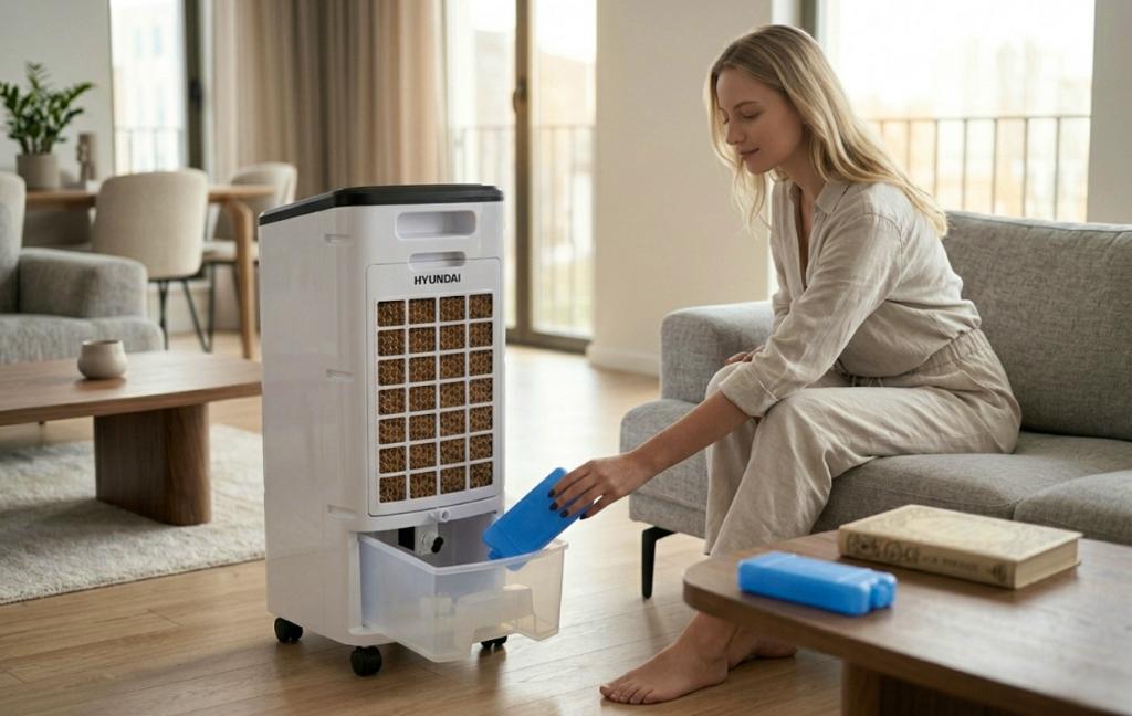 Hyundai Aircooler met 3 snelheden en waterkoeling, Elektronische apparatuur, Ophalen of Verzenden, Nieuw
