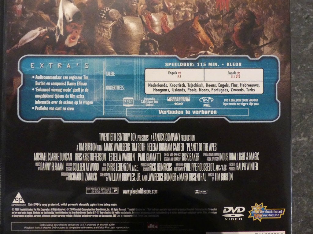 Dvd ‘Planet of the Apes’, Cd's en Dvd's, Engels, Turks, Ophalen of Verzenden, Zo goed als nieuw