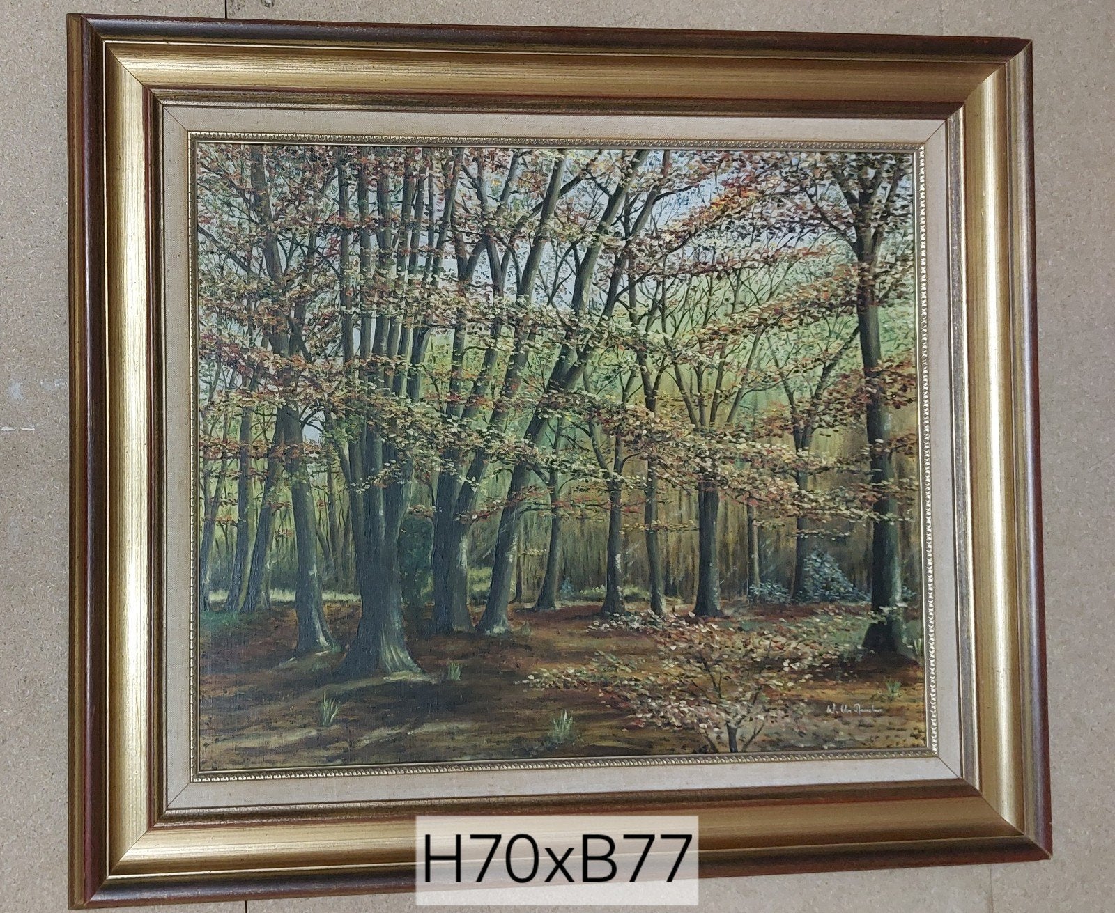 Landschap geschilderd op doek, Ophalen, Landschap, Doek