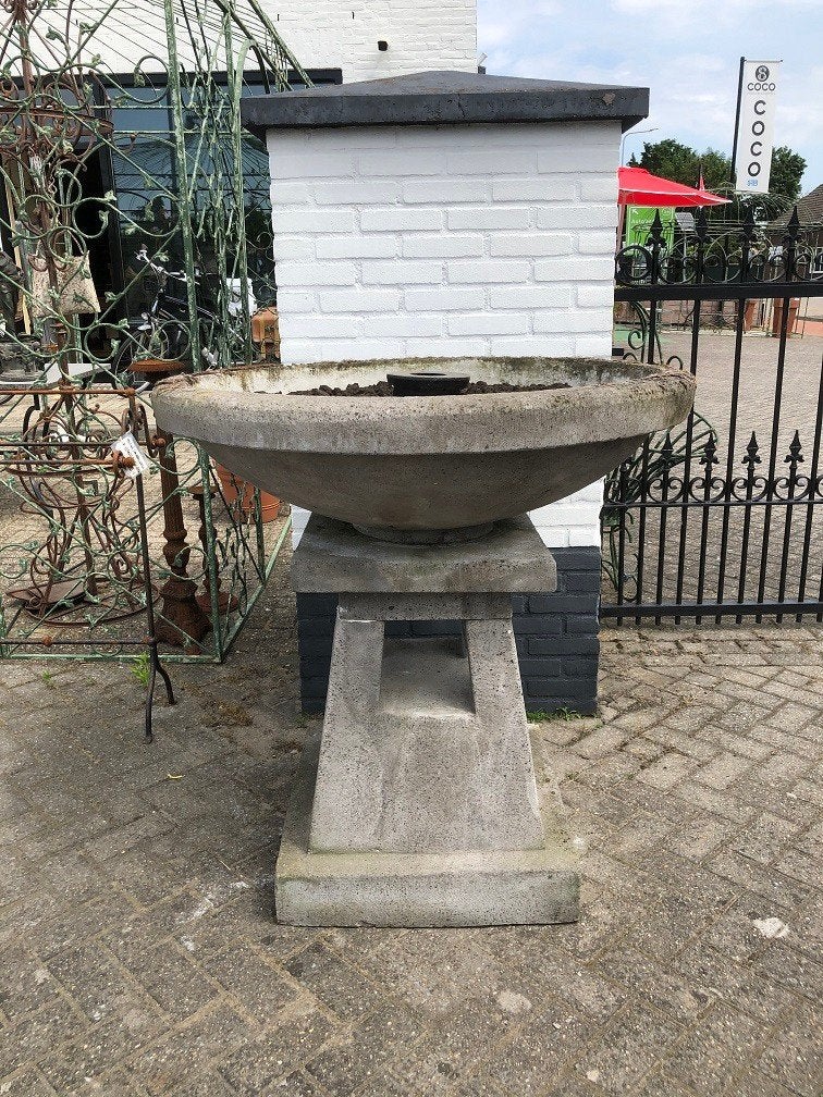 betonnen bloembak waterschaal plantenbak 105cm uit INDIA, Tuin en Terras, Ophalen, 100 cm of meer, Rond, Zo goed als nieuw