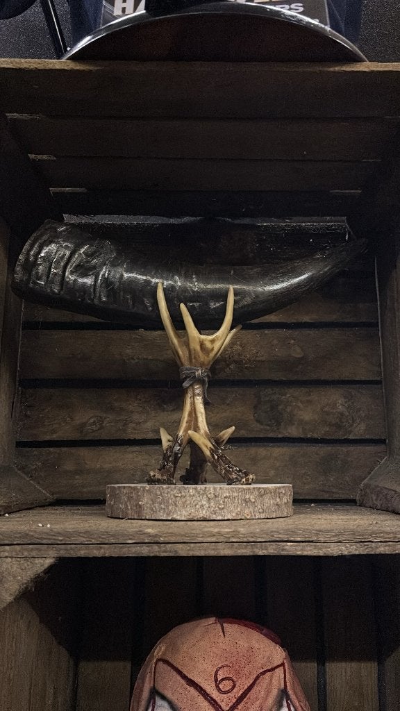 Waterbuffelhoorn op voet, Enlèvement ou Envoi, Neuf, Animal sauvage, Bois ou Tête