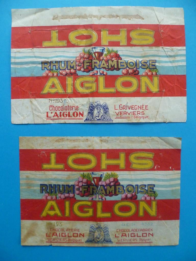 Chocolade Aiglon chocolat emballage omslagen wikkels Rhum, Enlèvement ou Envoi, Utilisé, Emballage