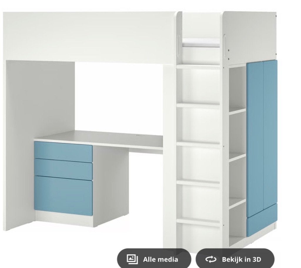 Tienerbed, Ophalen, 85 tot 100 cm, Gebruikt, Hoogslaper of Stapelbed