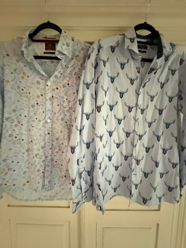 1 hemd NZA New Zealand Auckland + 1 hemd Giordano, Kleding | Heren, Verzenden, Gedragen, Overige kleuren, Halswijdte 41/42 (L)