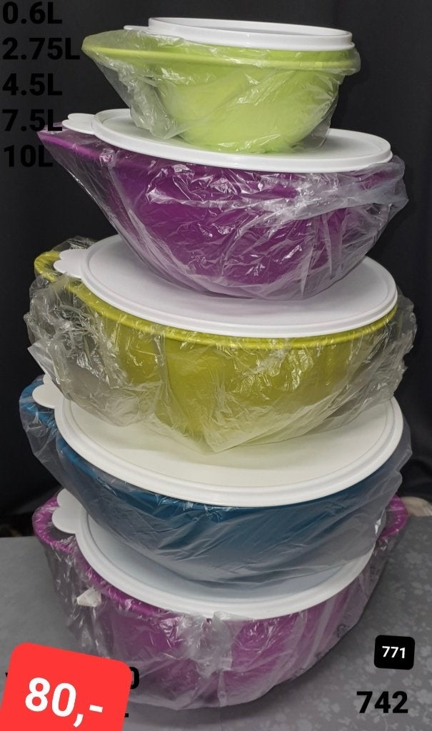 Tupperware Superkommenset (5), Huis en Inrichting, Keuken | Tupperware, Met handvat, Overige kleuren, Nieuw, Ophalen of Verzenden