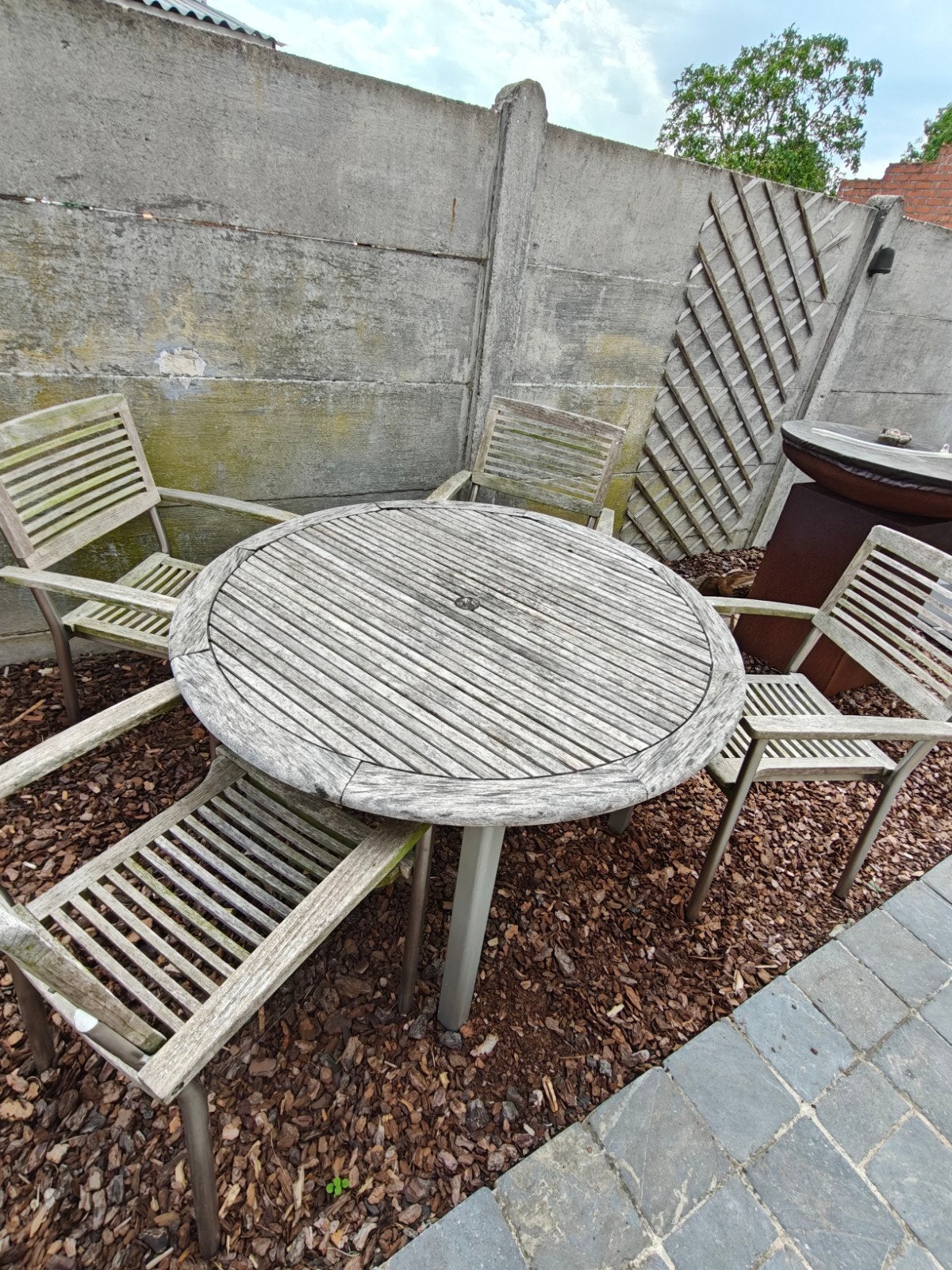 Tuintafel met 4 stoelen, Tuin en Terras, Bergingen en Tuinkasten, Ophalen