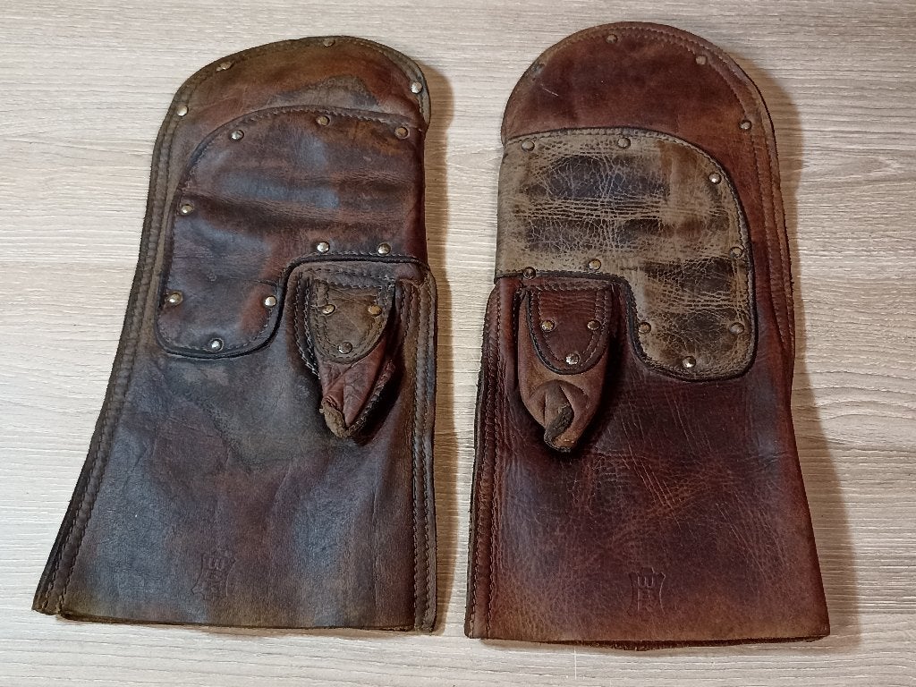 Moufles de protection lourds en cuir Allemandes ww2, Verzenden, Landmacht, Overige typen