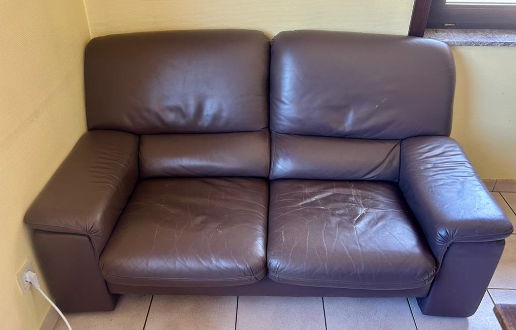 Vintage lederen designzetel jaren 80, Ophalen, Vintage 1980, Gebruikt, Leer