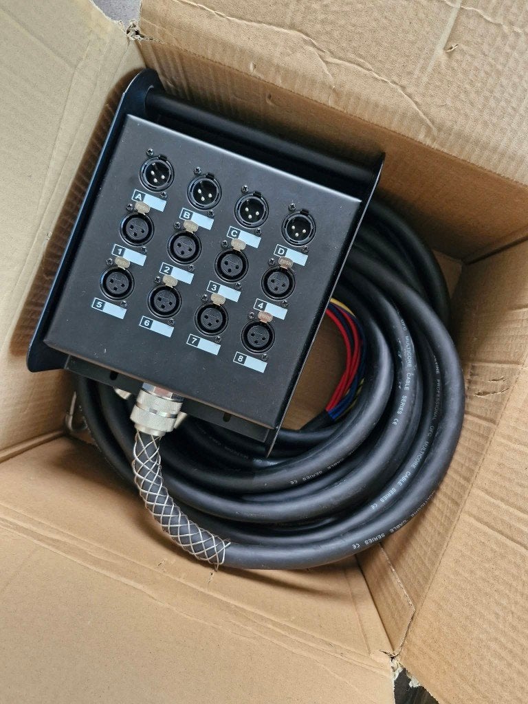 Stagesnake XLR multikabel 8-weg in / 4-weg out - 15 meter, Muziek en Instrumenten, Ophalen of Verzenden, Nieuw, Apparatuur