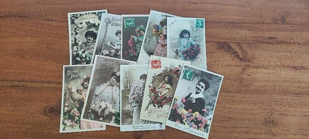10 anciennes cartes postales françaises, chacune ou ensemble, Enlèvement ou Envoi, Affranchie