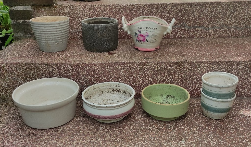 Bloempotten 1€/st, Ophalen, Gebruikt, Rond, Balkon