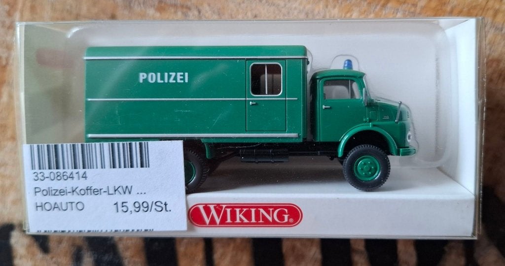 Camion MERCEDES Polizei Koffer-LKW 1/87 HO WIKING Neuf+Boite, Enlèvement, Neuf, Bus ou Camion, Wiking