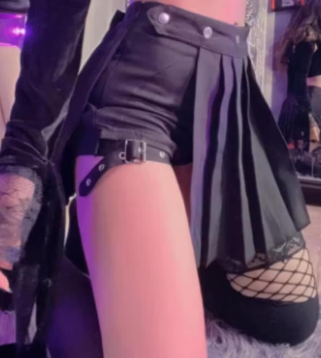 AltGoth Punk Mall Gothic rok afneembaar met katoen - Zwart, Kleding | Dames, Rokken, Nieuw, Maat 36 (S), Zwart, Ophalen of Verzenden