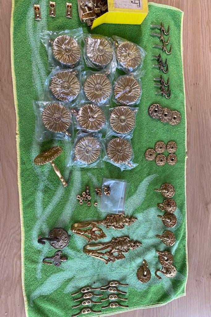 set van messing gordijn ornamenten, Ophalen of Verzenden