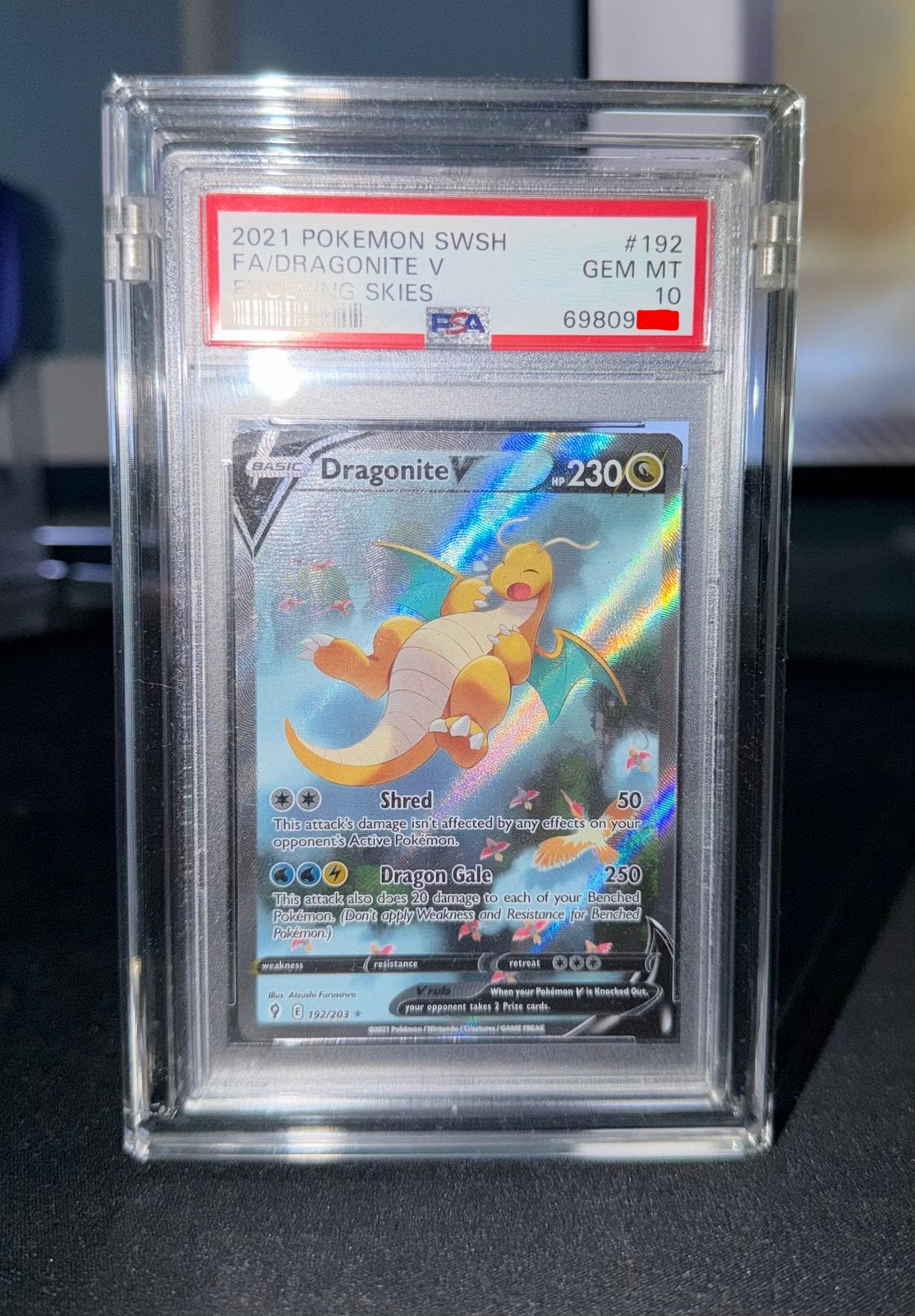 dragonite psa 10 evolving skies, Enlèvement, Comme neuf
