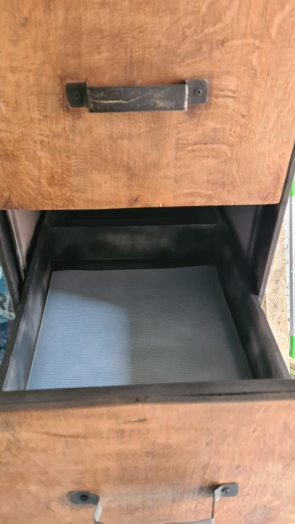 Archiefkast hout en metaal, Ophalen, Zo goed als nieuw, Teakhout, Industrieel