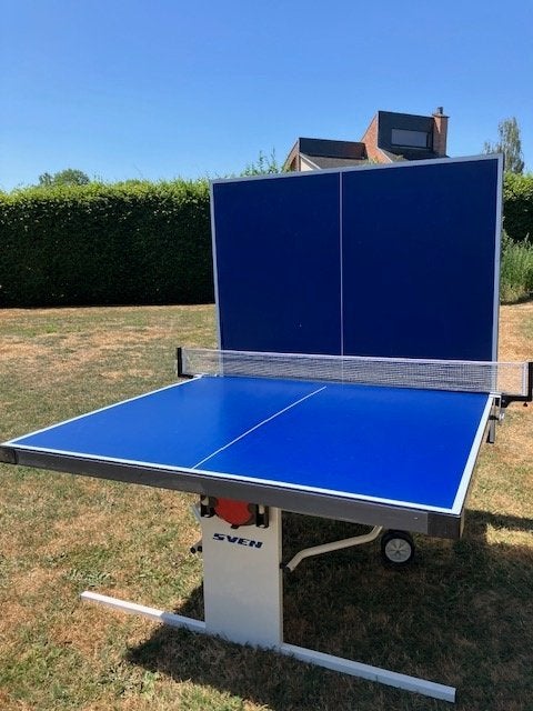 Pingpong tafel Sven, Sport en Fitness, Ophalen, Zo goed als nieuw, Tafel Outdoor, Inklapbaar