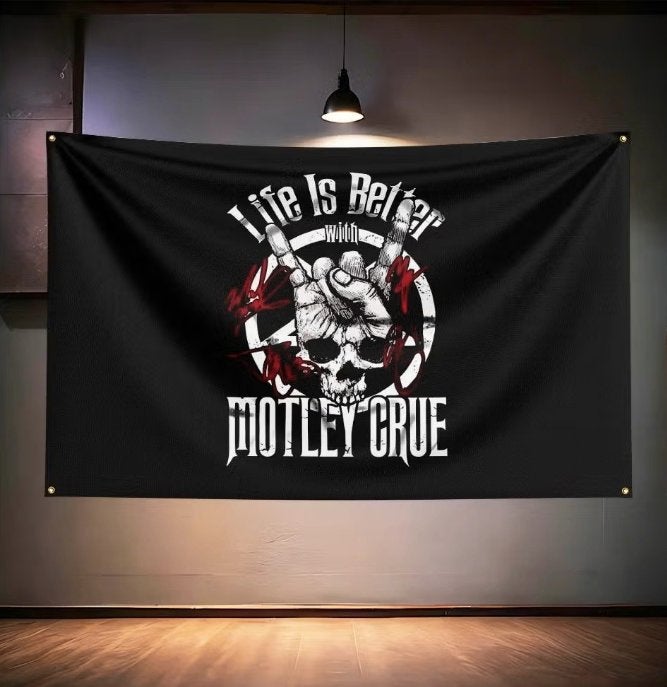 Grote vlaggen Motley Crue (150x90cm) Nieuw., Ophalen of Verzenden, Nieuw
