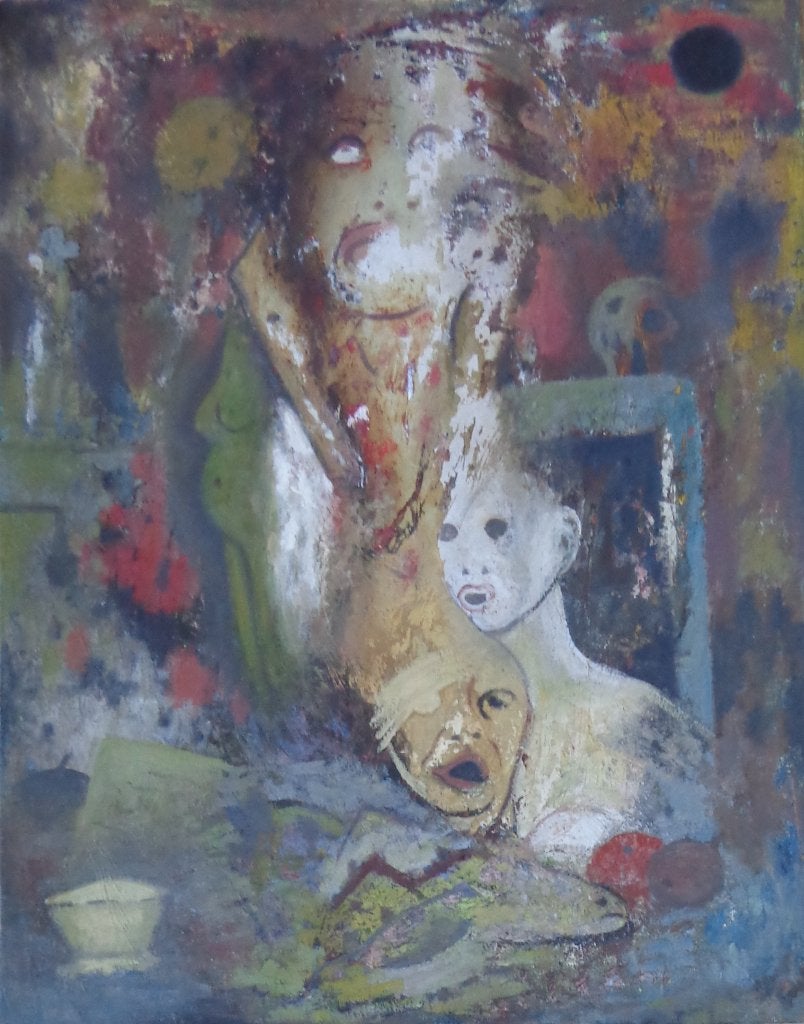 ONBEKEND / FIGUREN / OLIEVERF DOEK / 90x70cm / CHASSIS, Antiquités & Art, Peint à la main, Peinture à l'huile, Figures, Autres matériaux