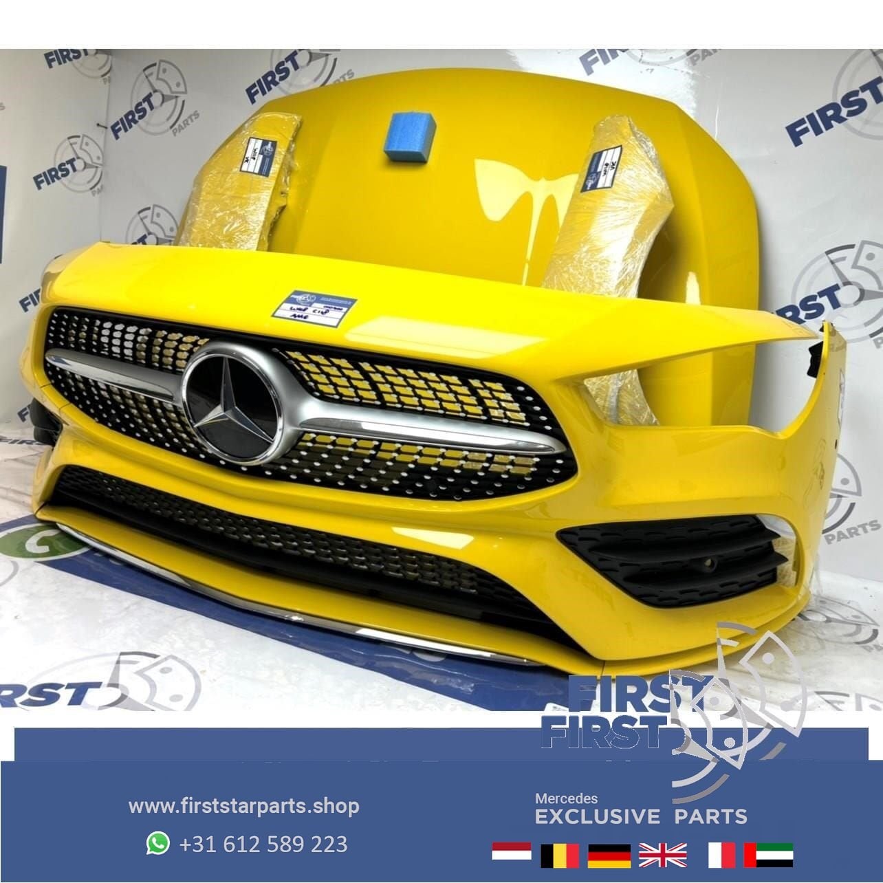 W118 C118 CLA AMG LINE VOORKOP GEEL origineel Mercedes 2018-, Utilisé, -, Avant, -