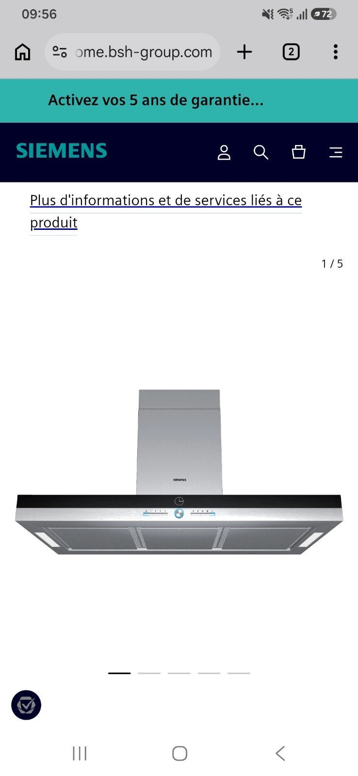 Hotte Siemens, Electroménager, Enlèvement, Neuf, Autoportant, Hotte pour îlot