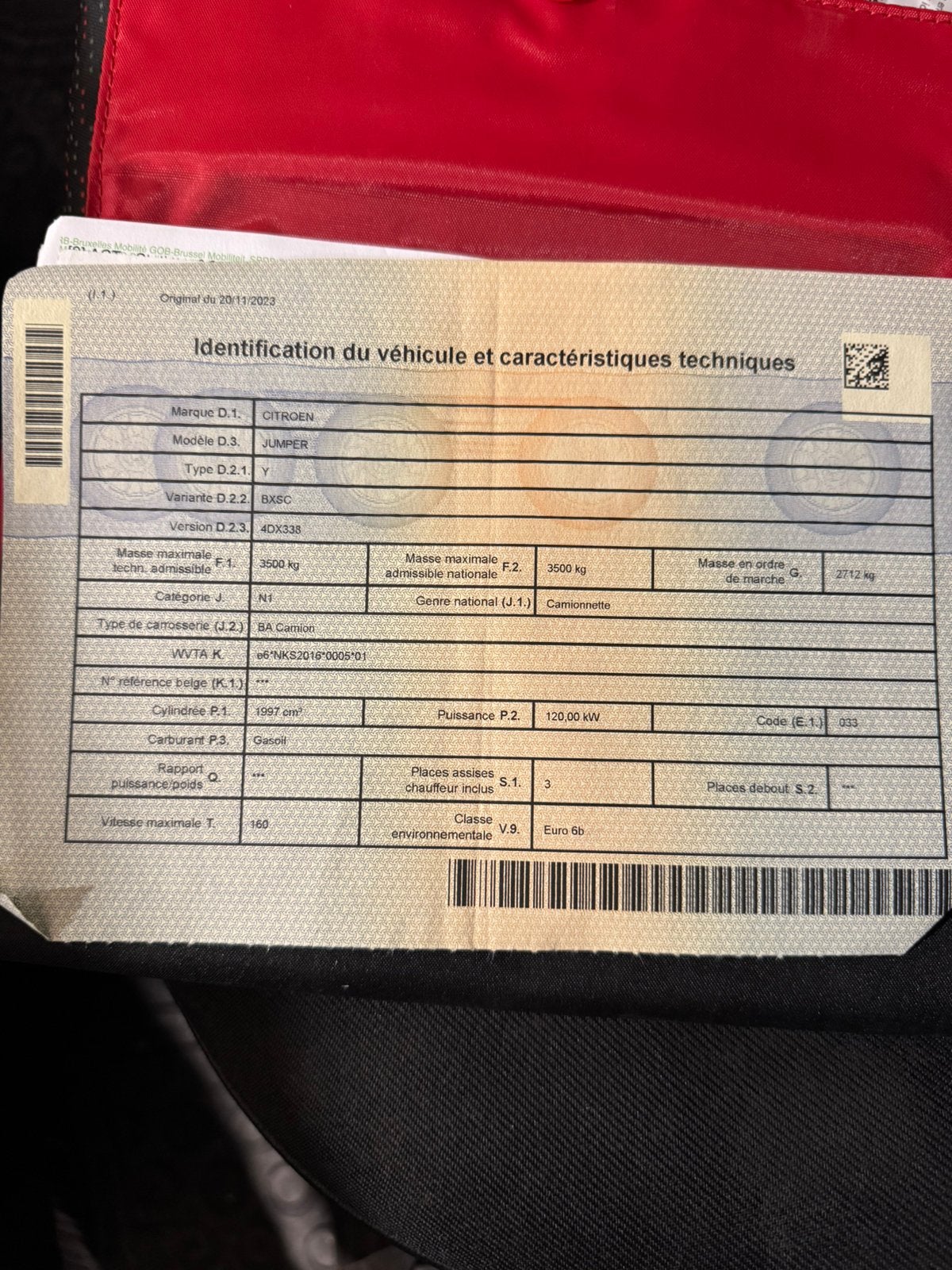 Camionnette Citroën jumper, Autos, Euro 6, Boîte manuelle, Diesel, Tissu