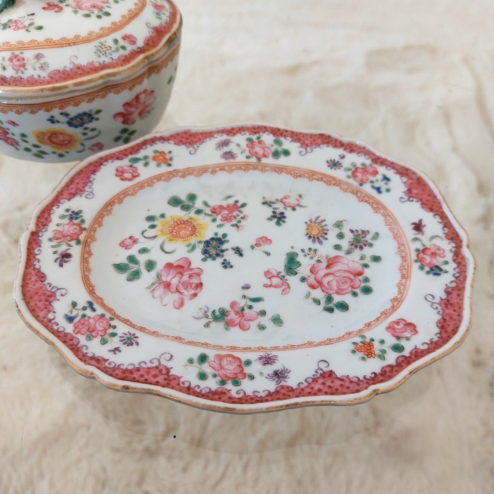 Beurrier chinois ancien Famille Rose (18ème siècle), Enlèvement