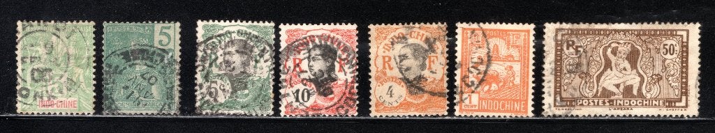 INDOCHINE Lot de timbres estampillés, Envoi, Affranchi