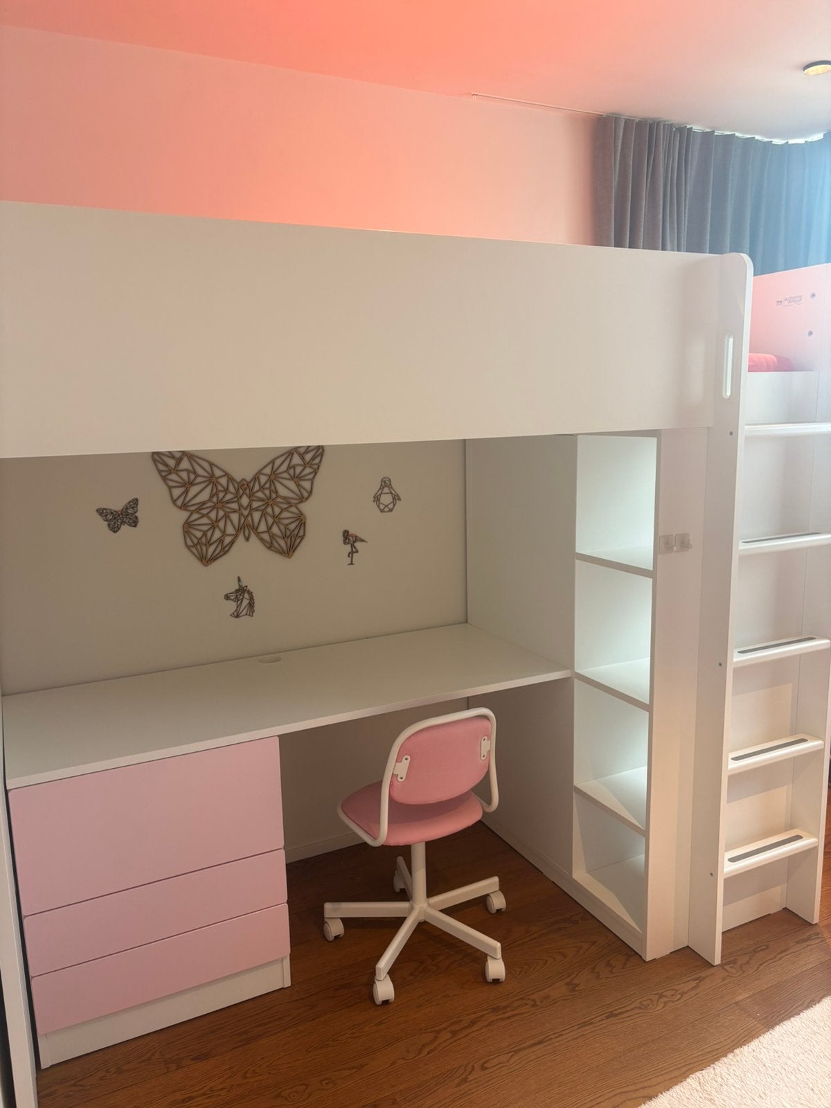 Hoogslaper met kast en bureau van Ikea, Ophalen, Gebruikt, Hoogslaper
