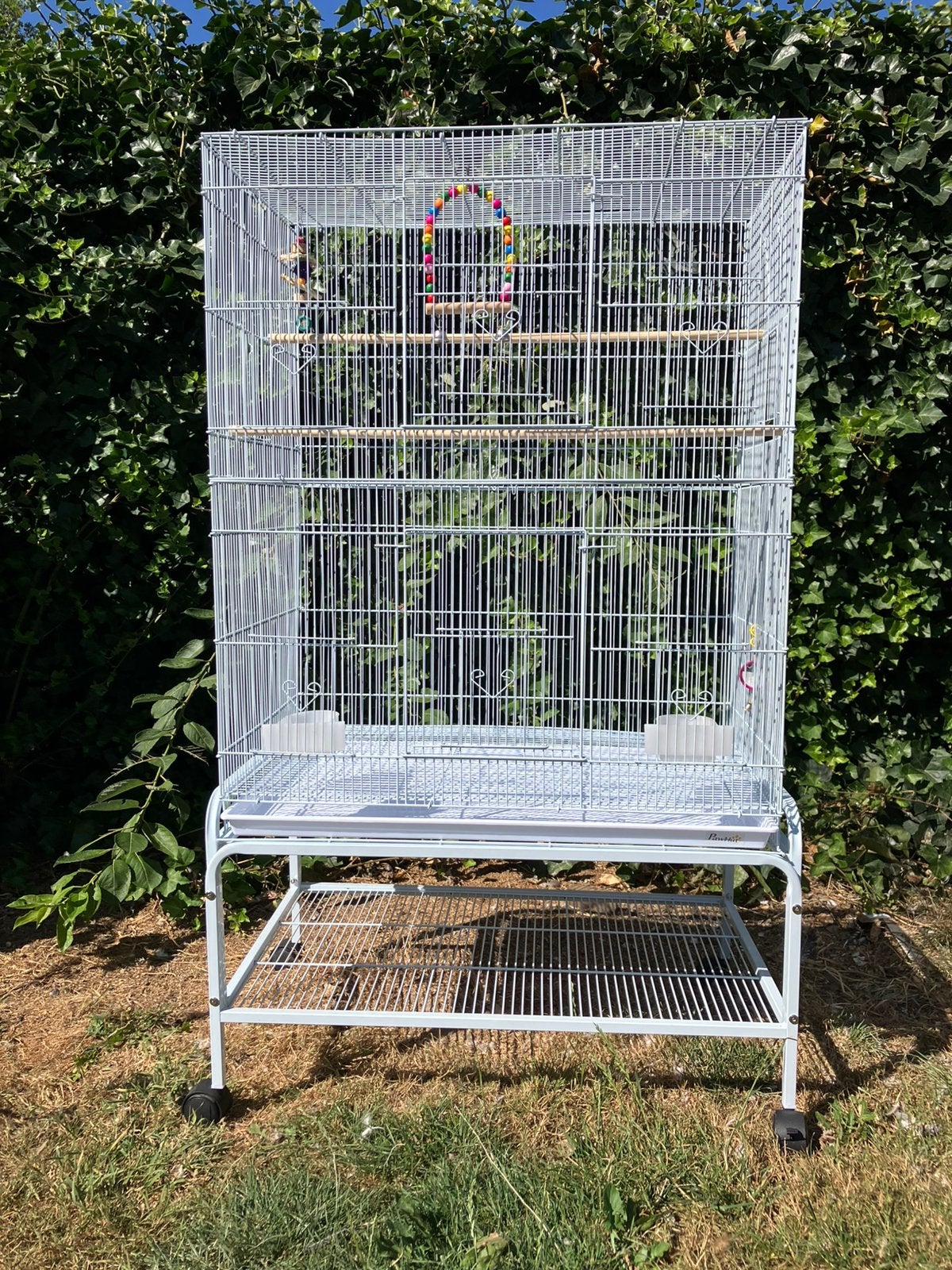 GROTE LUXE WITTE VOGELKOOI VOOR KANARIE- EA EXOTEN NU 85 EUR, Enlèvement, Comme neuf, Autres matériaux, Cage à oiseaux