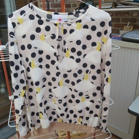 Blouse nieuw wit zijde ballerina Herz. Angelegenheit mt 38, Maat 38/40 (M), Herzen's Angelegenheit, Meerkleurig, Nieuw
