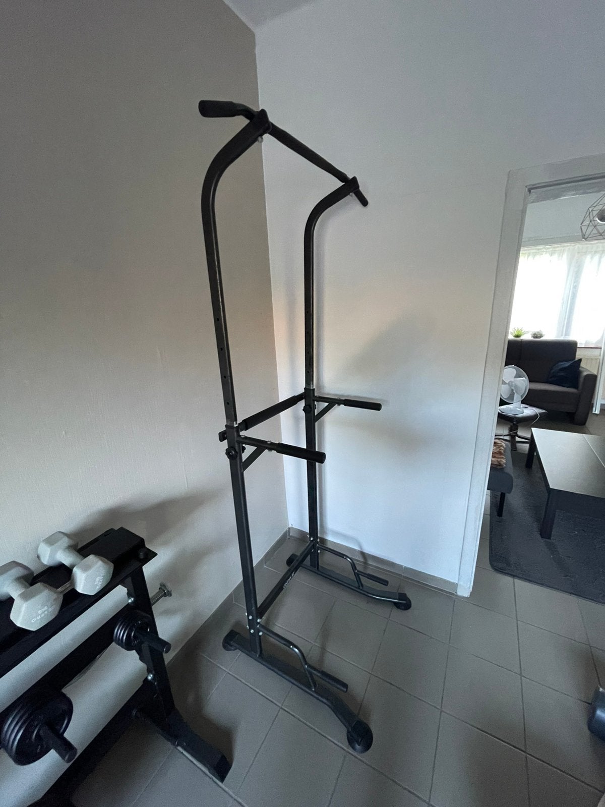 Optrekstang / Dip station (Nieuwprijs 179€), Sports & Fitness, Équipement de fitness, Enlèvement, Comme neuf
