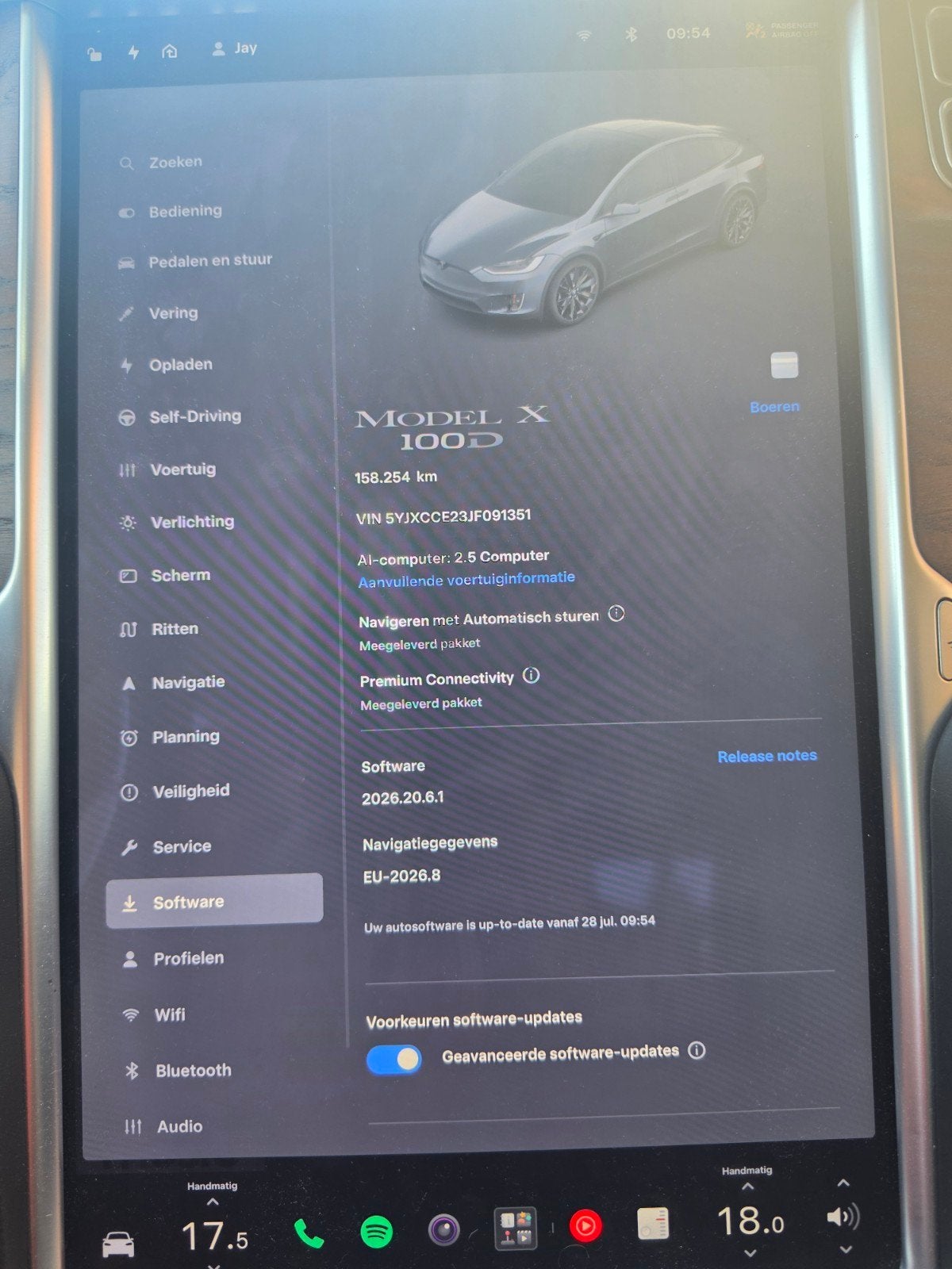Tesla model x 100D, Auto's, Automaat, Model X, Zwart, Blauw