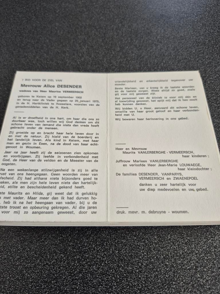 Bidprentjes Keiem, Ophalen of Verzenden