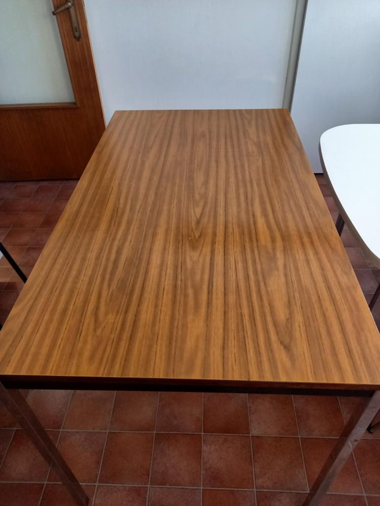 Formica tafel jaren 70 + 3 stoelen, Huis en Inrichting, Tafels | Eettafels, Ophalen