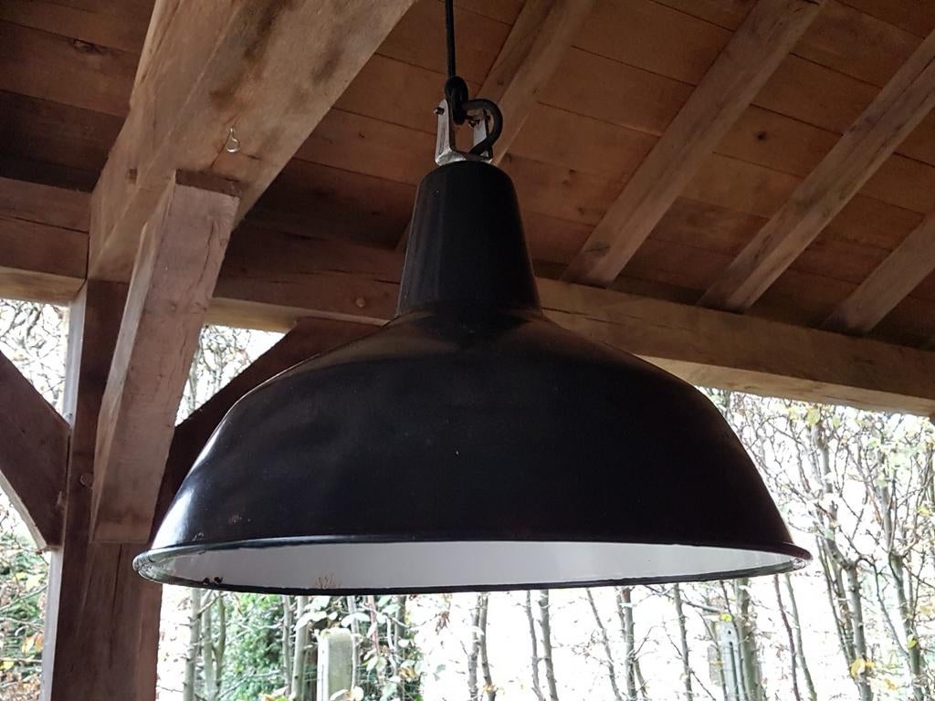 Mooie oude grote emaille hanglamp, Enlèvement