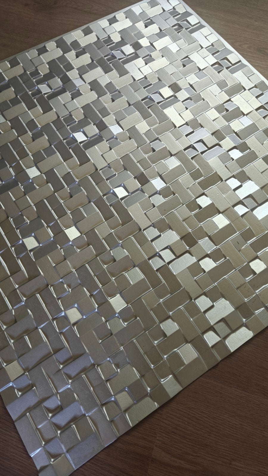 Zilverkleurig plafond- of muurtegels (x 32 = > 10 m2)  58x58, Doe-het-zelf en Bouw, Ophalen, 40 tot 60 cm, Overige typen, Zo goed als nieuw