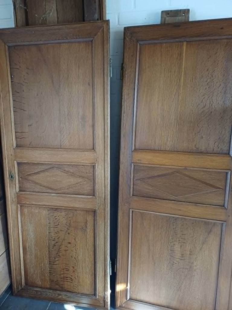 2 portes de placard en chêne, année 1860, Moins de 150 cm, Utilisé, Chêne, 150 à 200 cm