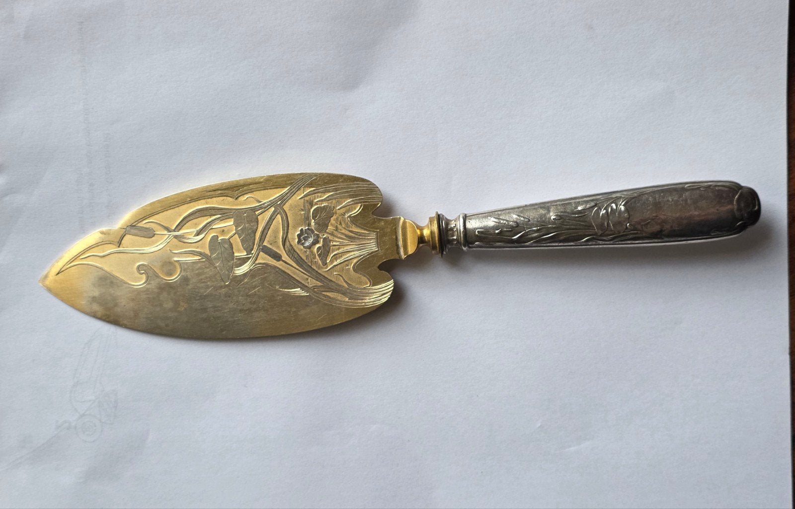 Art Nouveau zilveren taartschep, Frankrijk, Antiek en Kunst, Ophalen of Verzenden