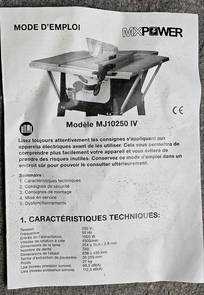 Tafelzaag MXPower MJ10250 - werkt perfect!, Ophalen