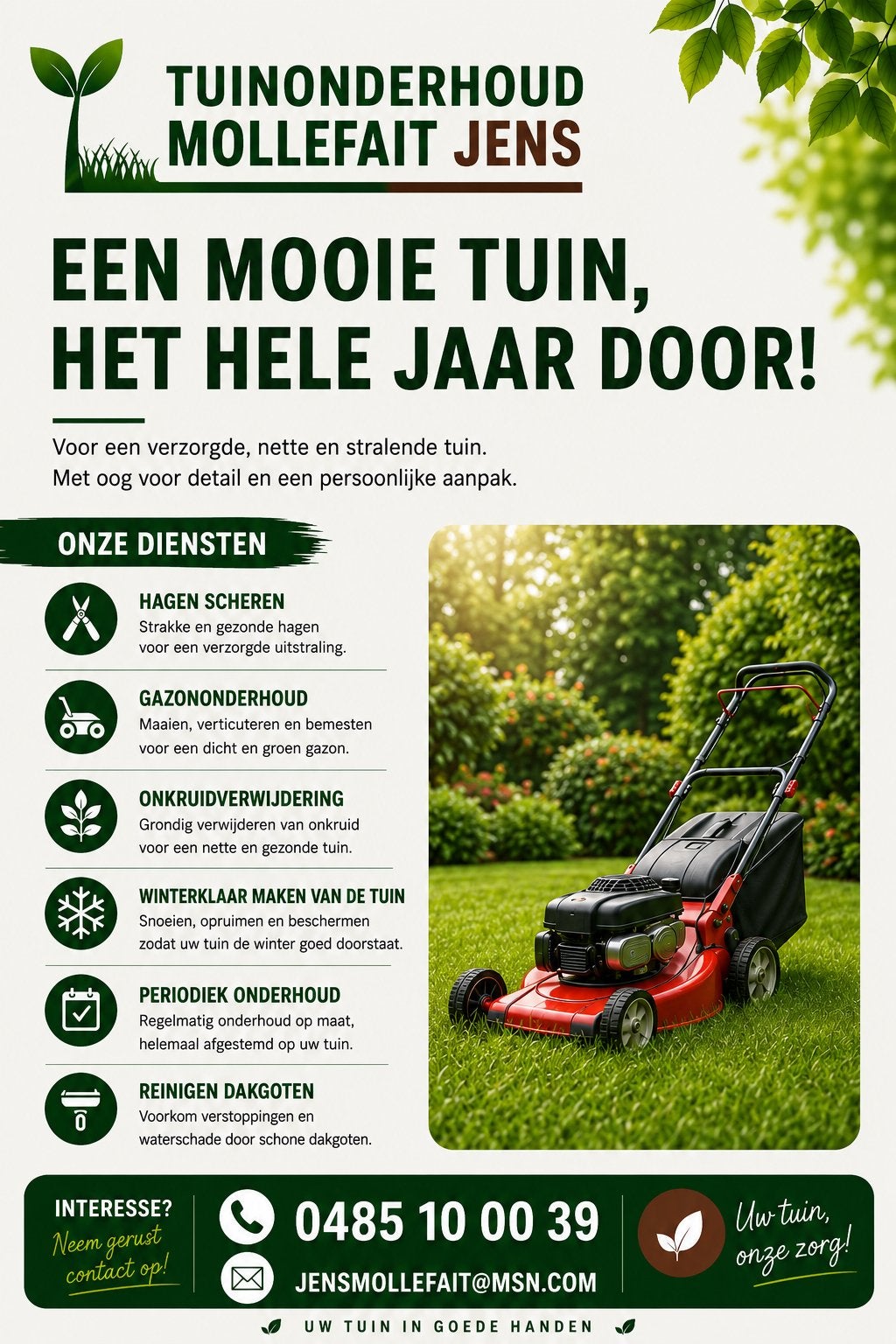 Tuinonderhoud Mollefait Jens, Services & Professionnels, Jardiniers & Paveurs, Entretien de jardins ou Taille