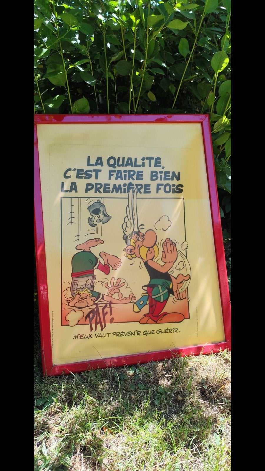 Vintage Astérix reclameposter, Ophalen, Asterix en Obelix, Gebruikt, Plaatje, Poster of Sticker