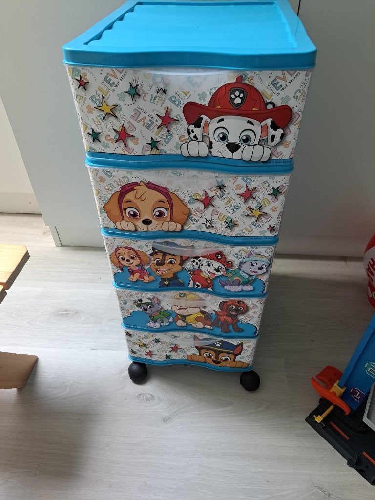 Chariot de rangement à 5 tiroirs Paw Patrol, Enlèvement ou Envoi, Comme neuf, Garçon ou Fille
