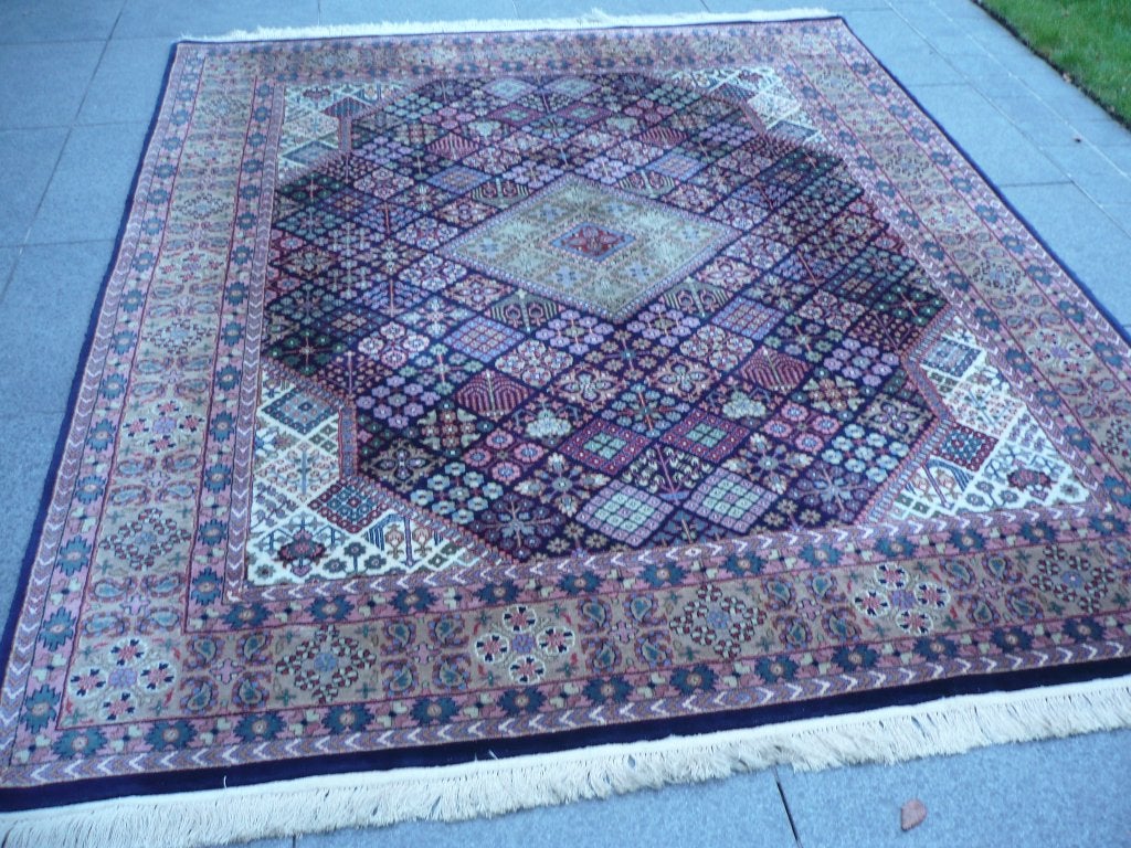 Handgeknoopt indisch tapijt-wol-2m op 2.52m-mooie staat, Huis en Inrichting, Ophalen, Gebruikt, 150 tot 200 cm, 200 cm of meer