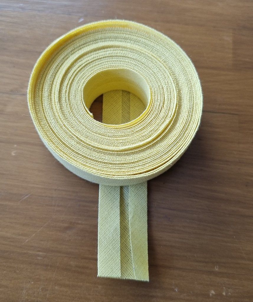 Biais band geel 2cm x 5m, Ophalen of Verzenden, Nieuw, Lint, Band of Elastiek
