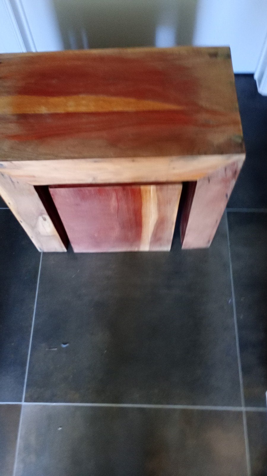Nested bijzettafels, massief Sheeshamhout, indisch palissan, Ophalen, Hout