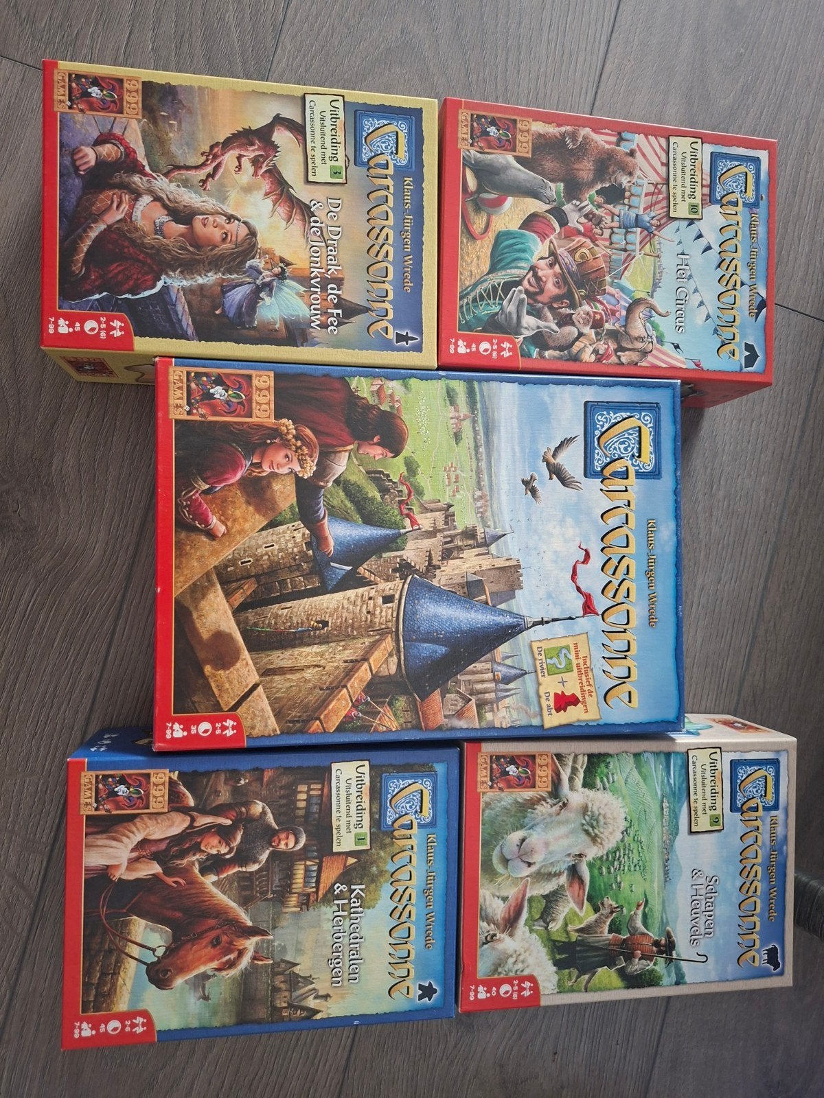 carcasonne + 4 uitbreidingen, Hobby en Vrije tijd, Verzamelkaartspellen | Yu-gi-Oh!, Ophalen