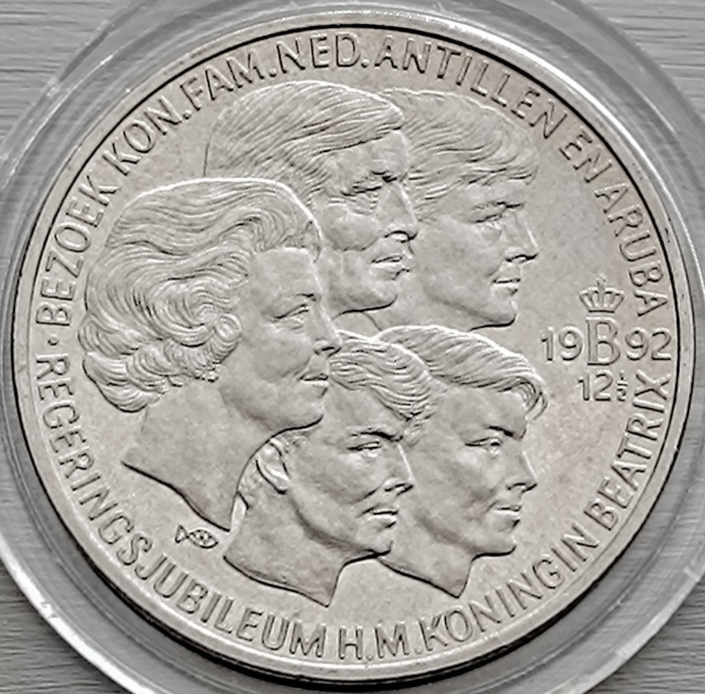 munt Nederland 2 1/2 ecu 1992 : koninklijk  Antillen, Postzegels en Munten, Ophalen of Verzenden