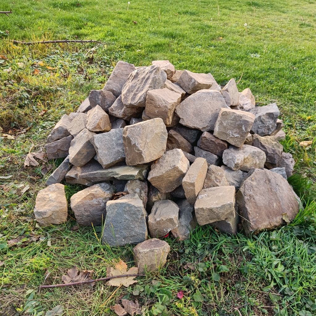 Lot de pierres de Meuse - +/- 1m³, Tuin en Terras, Ophalen, Gebruikt, Terrastegels, Natuursteen